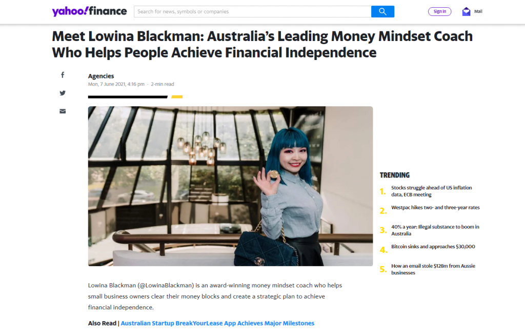 Lowina Blackman featured in Disrupt Magazine