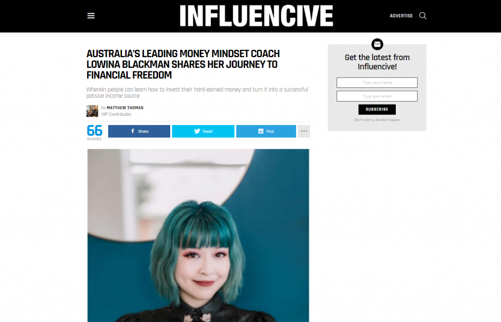 Lowina Blackman featured in Influencive